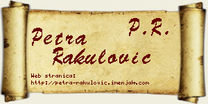 Petra Rakulović vizit kartica